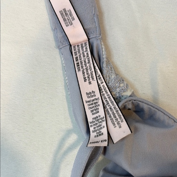 VS Body by Victoria, lined perfect coverage, periwinkle blue & lace, Size 34DD - Picture 2 of 14